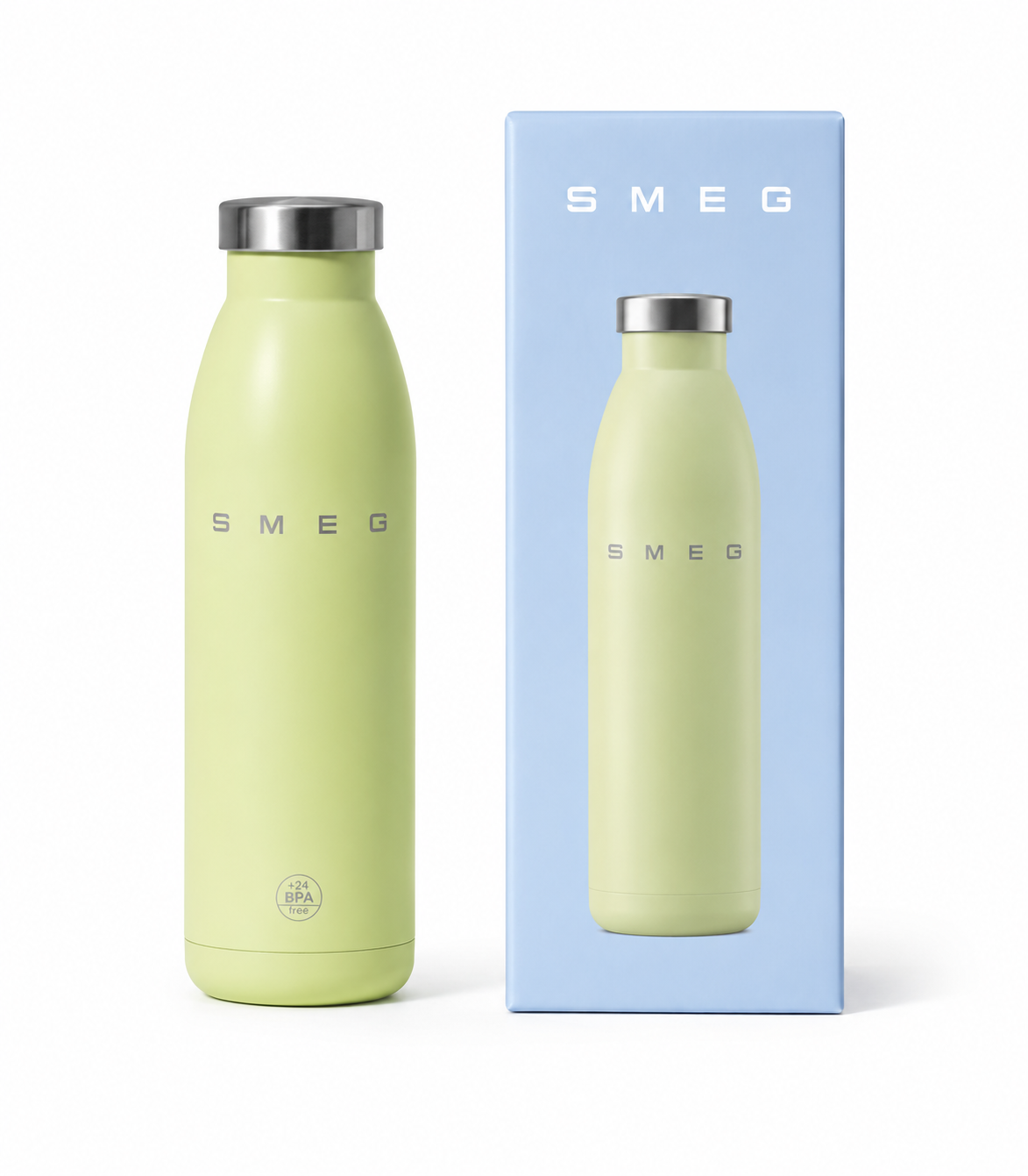 SMEG 500ml Stainless Steel Insulated Water Bottle Vacuum Flask Reusable BPA Free – Choice of Colours