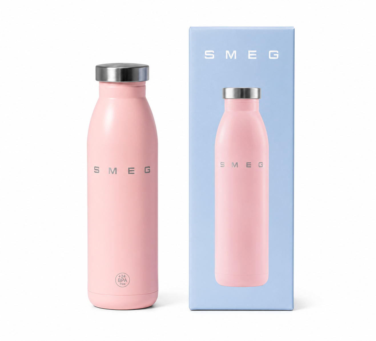 SMEG 500ml Stainless Steel Insulated Water Bottle Vacuum Flask Reusable BPA Free – Choice of Colours