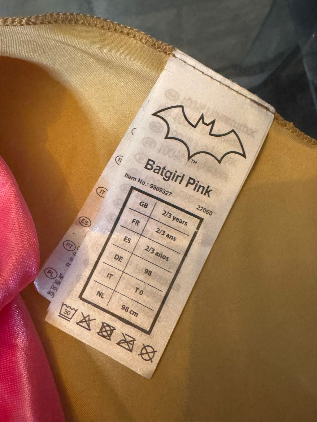 Batgirl Pink Toddler Costume by Amscan